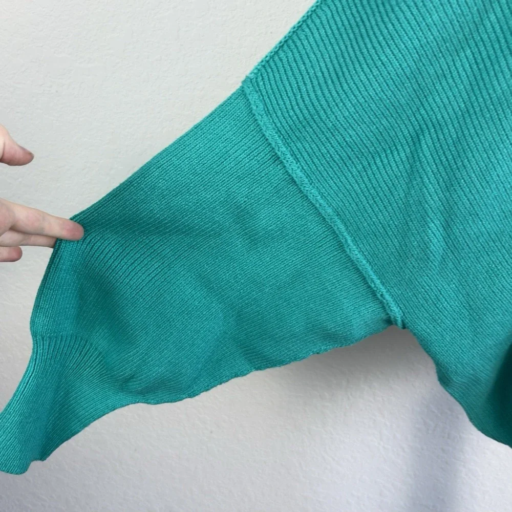 RARE Free People S Easy Street Tunic Sweater in Mar Chiquita Teal Oversized